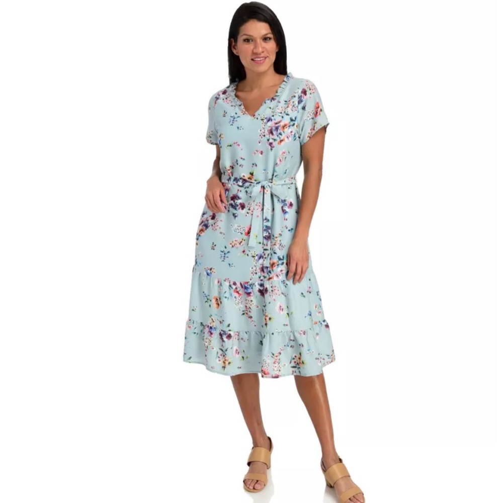 Christopher & Banks Short Sleeve Floral Dress